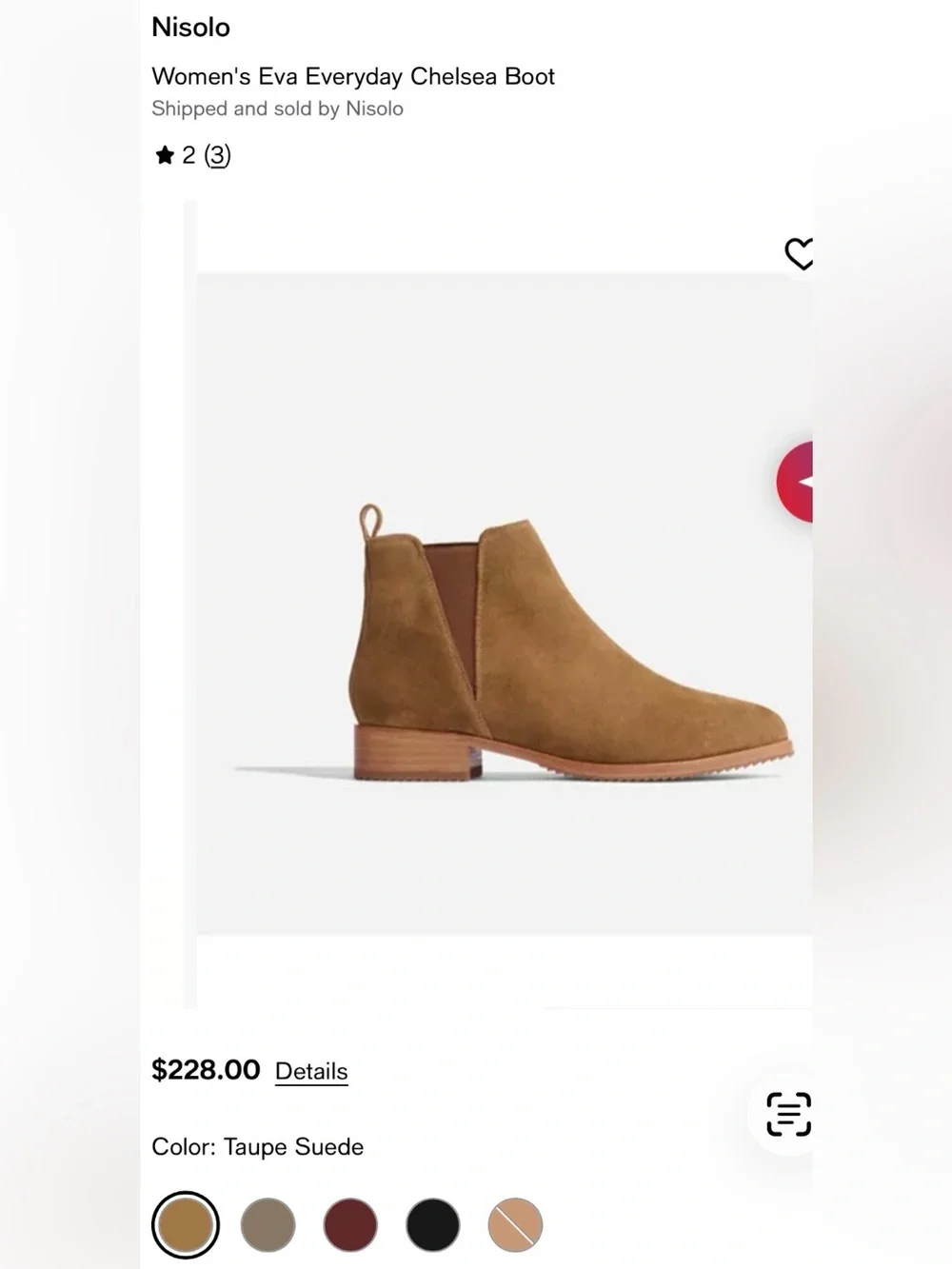 NISOLO Sz 9 Eva Everyday Brown Suede Chelsea Ankle Boots Orig $228 Exc Cond